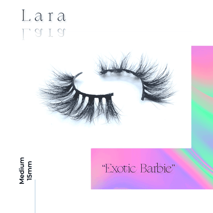 Medium 15mm mink lashes 'Exotic Barbie'